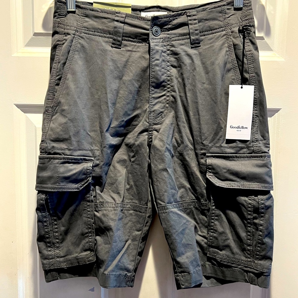 Goodfellow & Co Men's 100% Cotton Gray Cargo Shorts Size 28